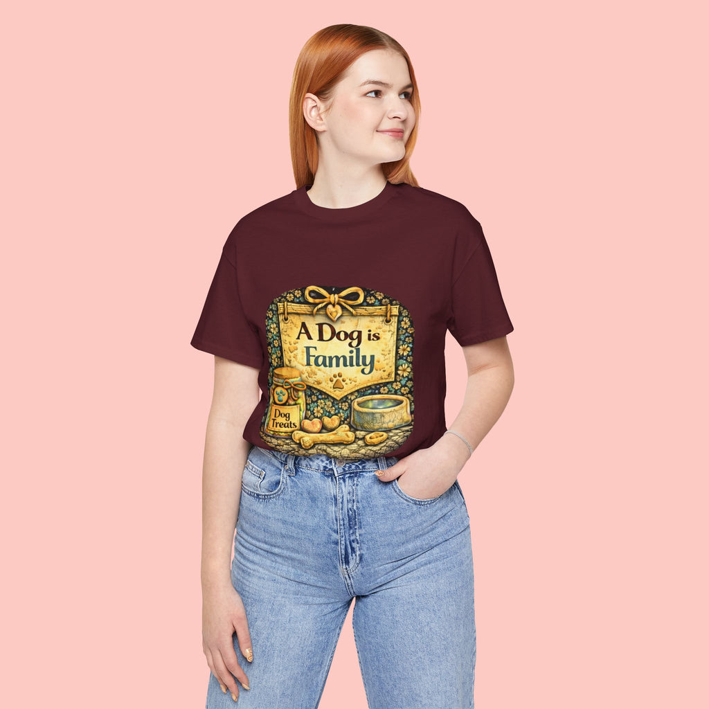 A Dog Is Family T-Shirt - Vintage Pet Lover Tee