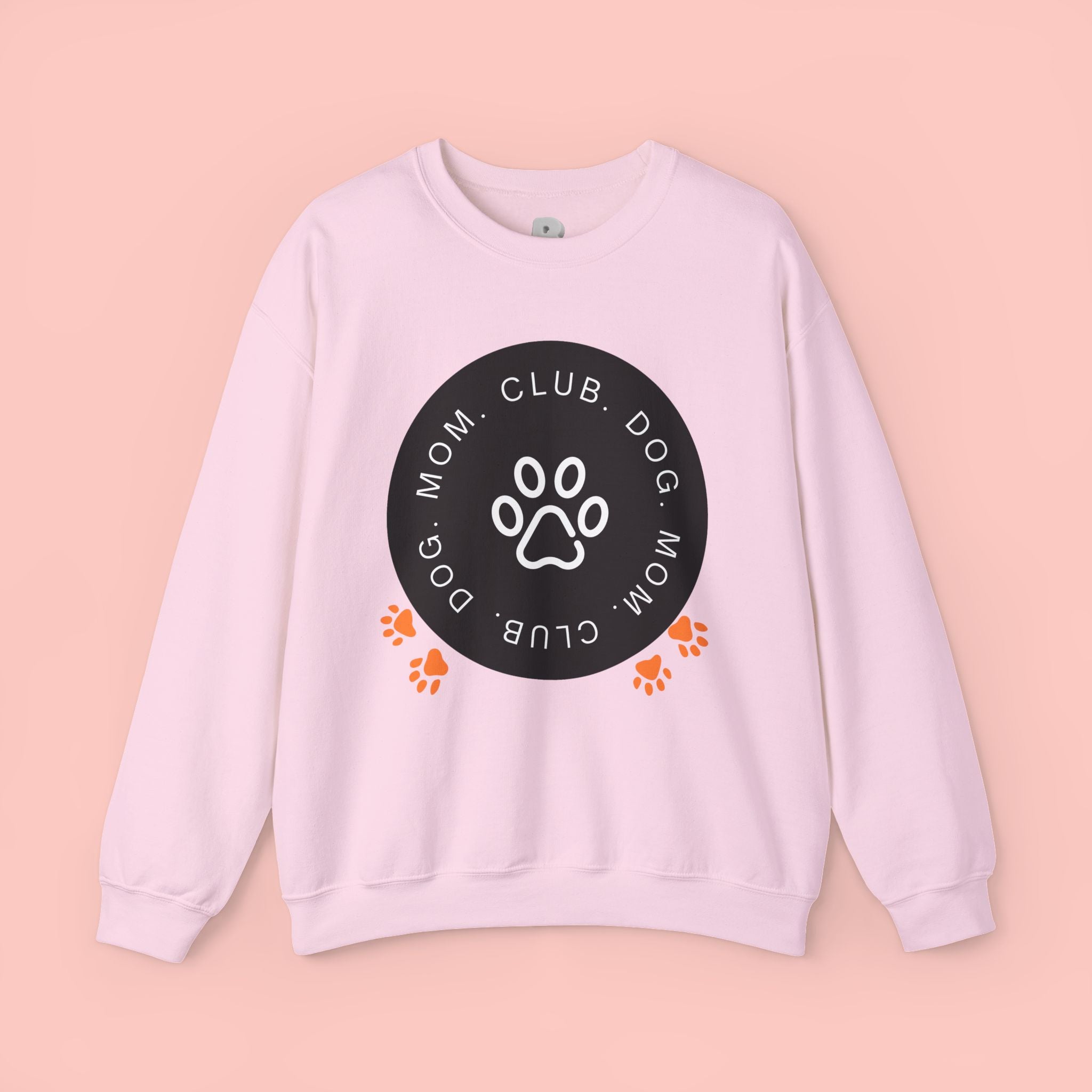 Dog Mom Club Crewneck Sweatshirt — Paw Print Graphic Pullover for Pet Moms