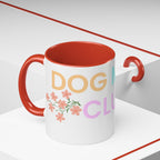 Dog Mom Club Accent Coffee Mug – Colorful Paw Print 11/15oz