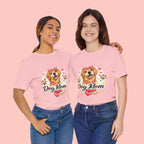 Dog Mom T-Shirt – Cute Golden Retriever Design with Hearts & Paw Prints