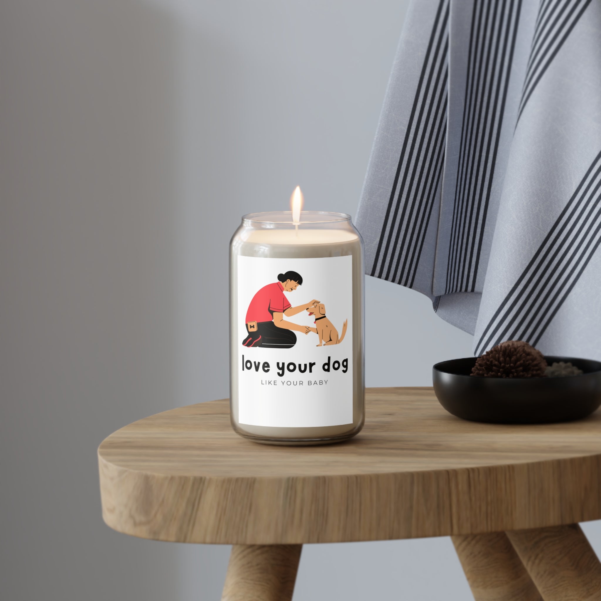 Soy Candle — "Love Your Dog Like Your Baby" Pet Lover Scented Candle (13.75 oz)