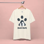Dog Mom T‑Shirt — Paw Print with Dog & Puppy Graphic