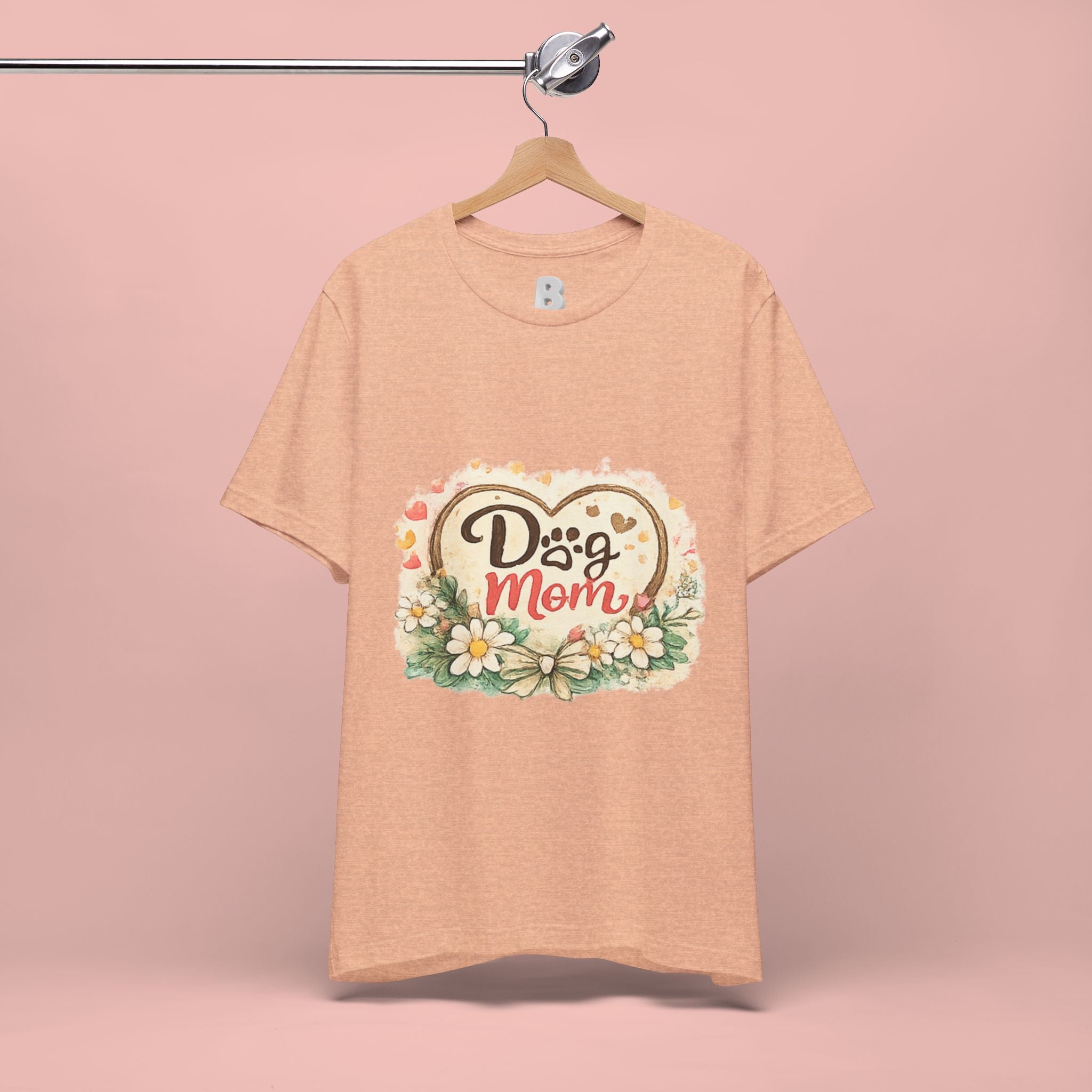 Dog Mom T-Shirt – Floral Paw Heart Graphic Tee