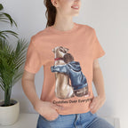 Cuddles Over Everything Tee — Boy Hugging Dog Animal Lover T-Shirt