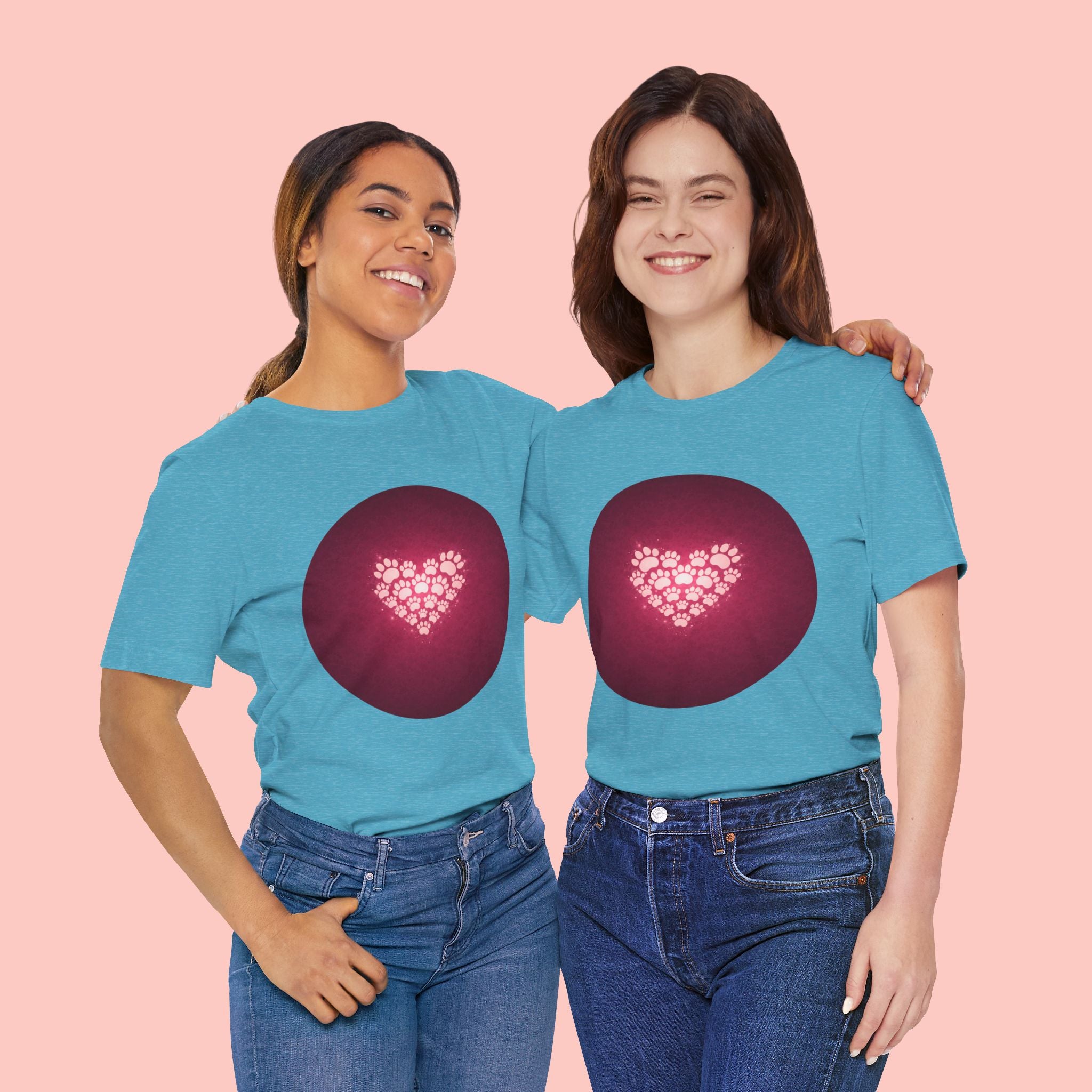 Paw Print Heart T‑Shirt — Cute Pet Lover Tee