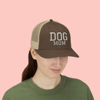 Dog Mom Trucker Cap — Rhinestone Lettering Snapback Hat