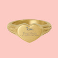 Heart Signet Ring — Personalized Engraved Stainless Steel