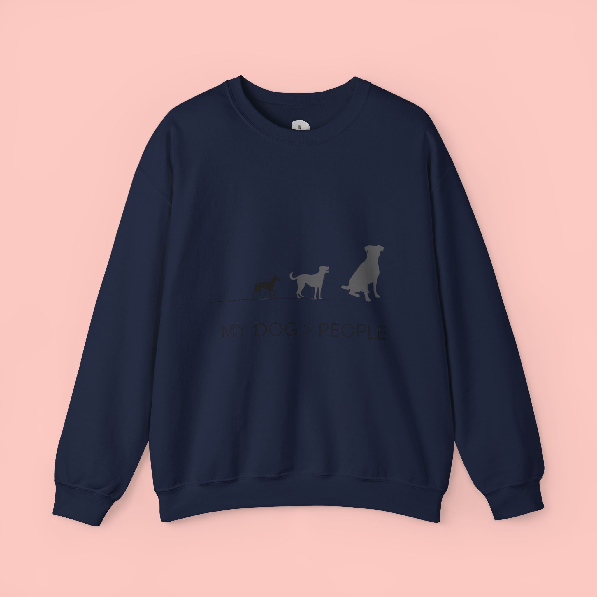 My Dog > People Sweatshirt - Cute Dog Silhouette Crewneck for Dog Lovers