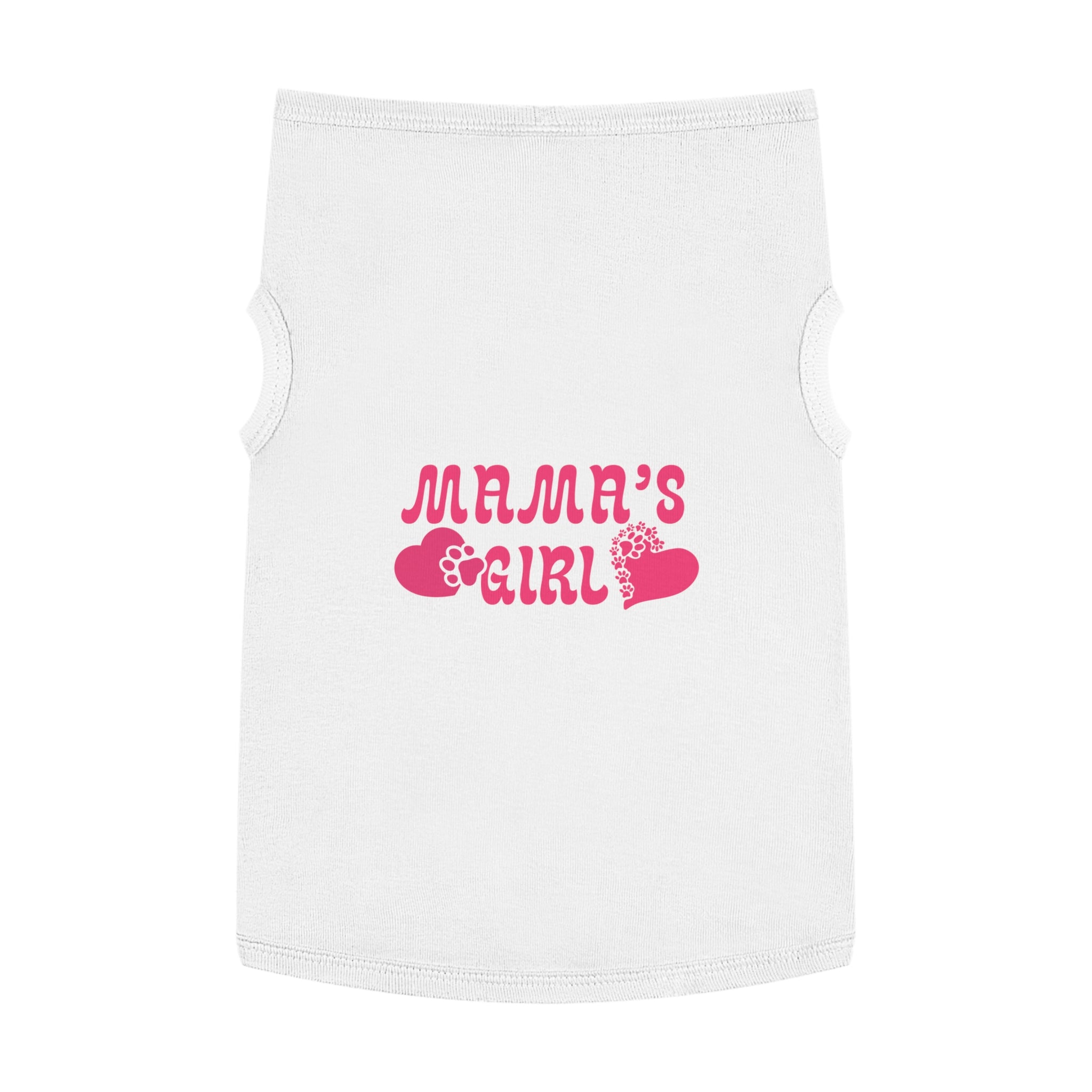 Mama's Girl Pet Tank Top — Pink Heart & Paw Dog Shirt