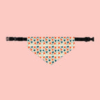 Floral Dot Pet Bandana Collar - Orange & Teal Flower Print