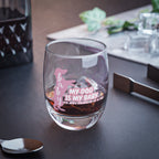 Whiskey Glass — “My Dog Is My Baby” Pink Dachshund Stemless Glass