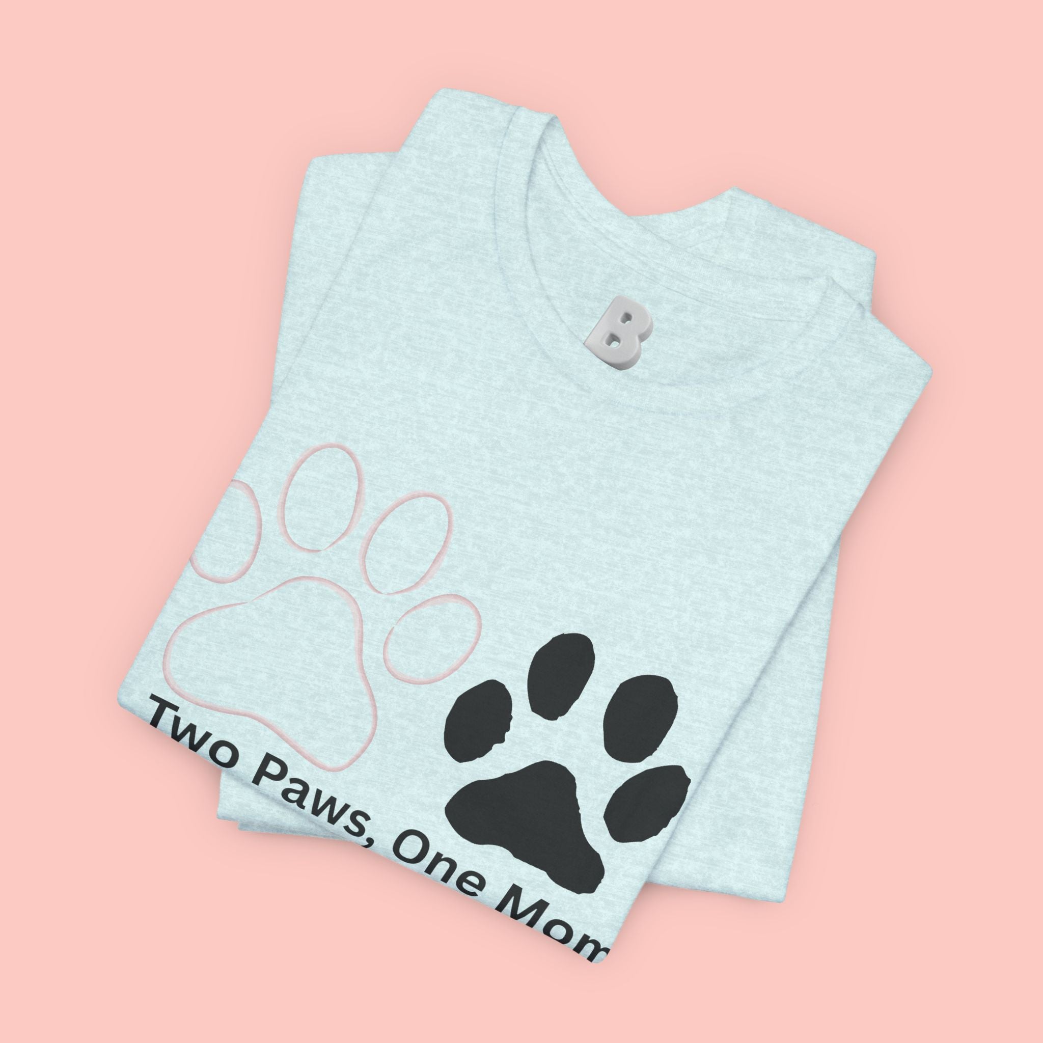 Two Paws, One Mom T-Shirt – Cute Dog Mom Paw Print Tee