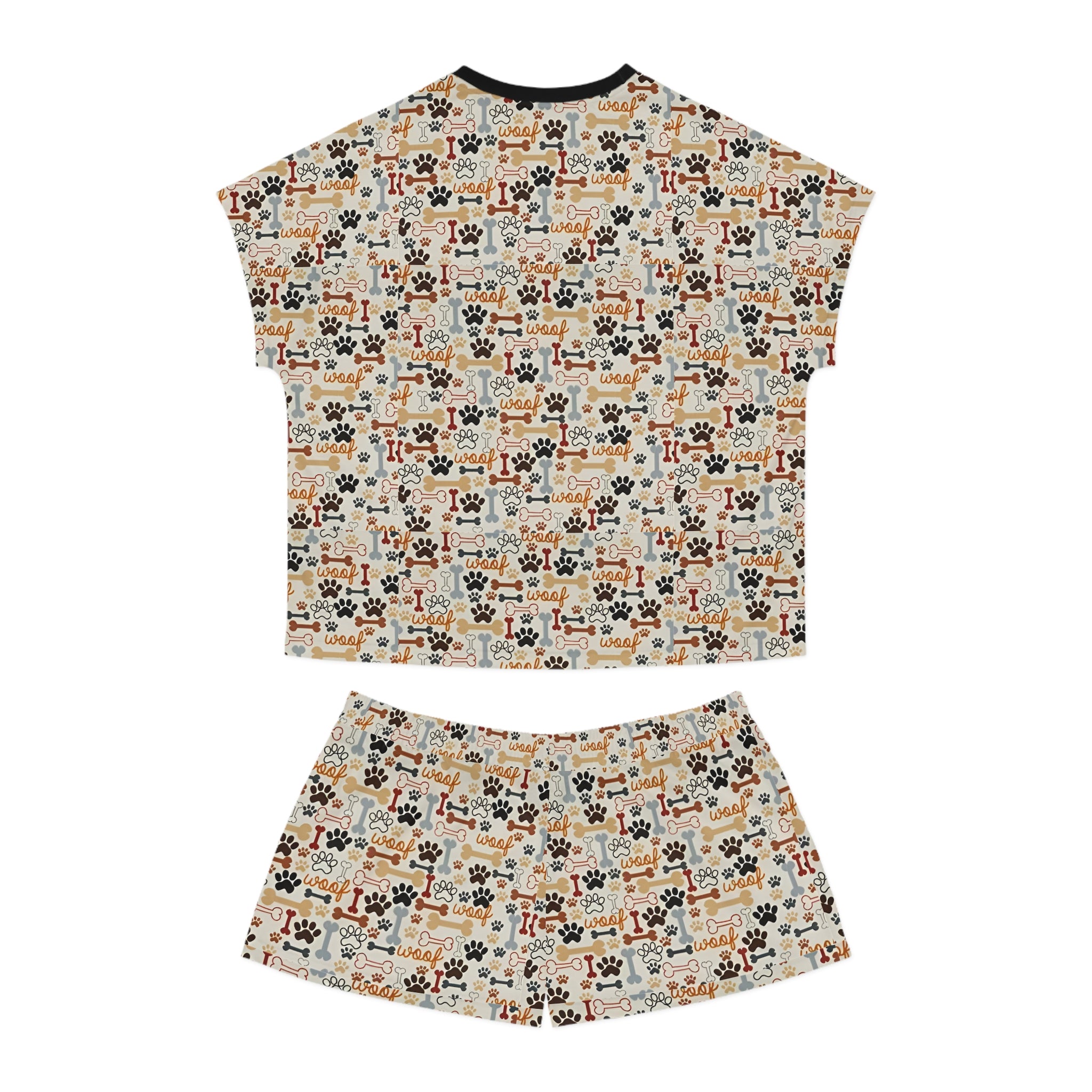Women's Dog Paw & Bones Pajama Set — 'Woof' Short Sleepwear