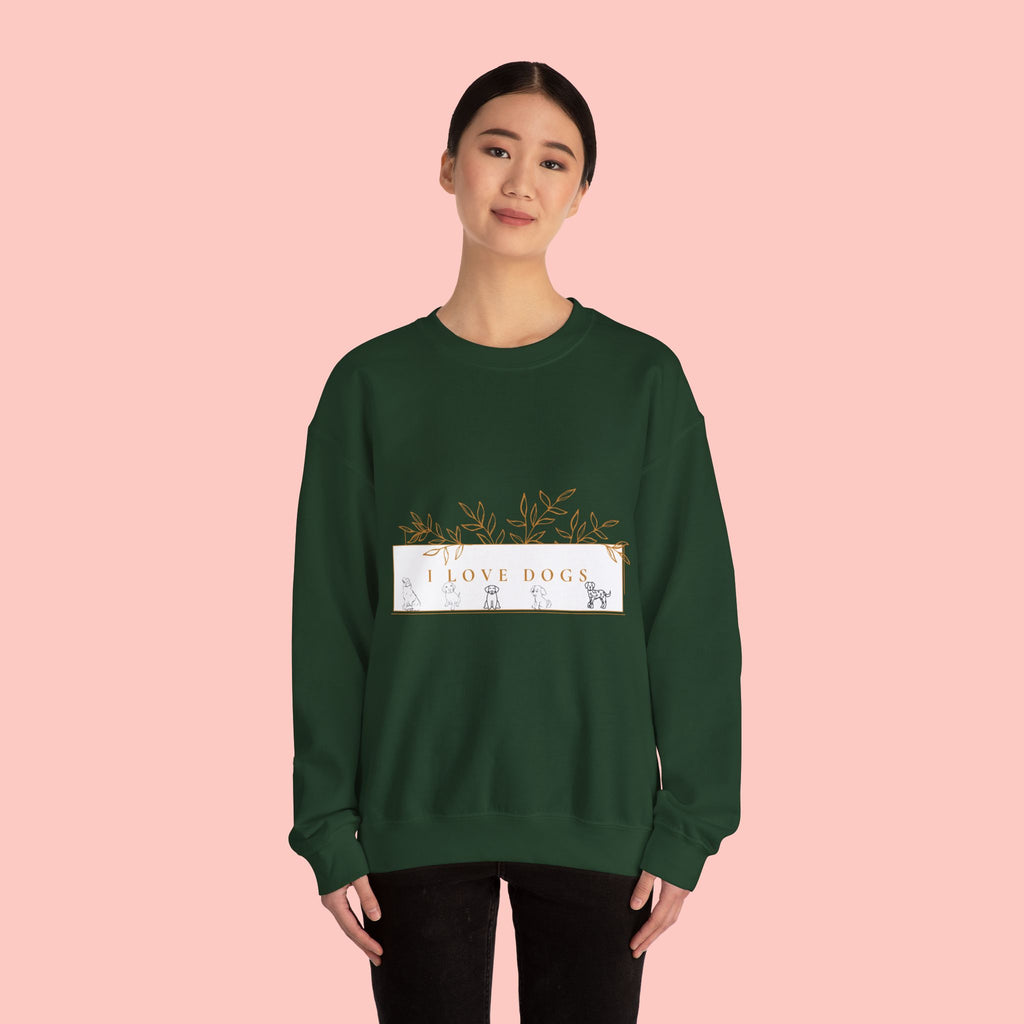 I Love Dogs Floral Crewneck Sweatshirt