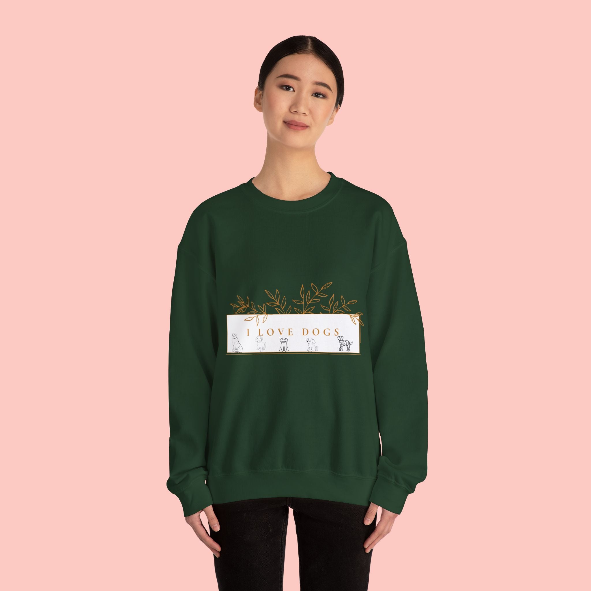 I Love Dogs Floral Crewneck Sweatshirt