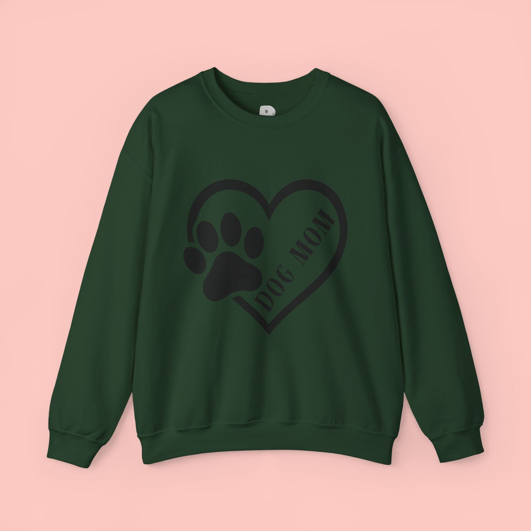 Dog Mom Heart Paw Crewneck Sweatshirt