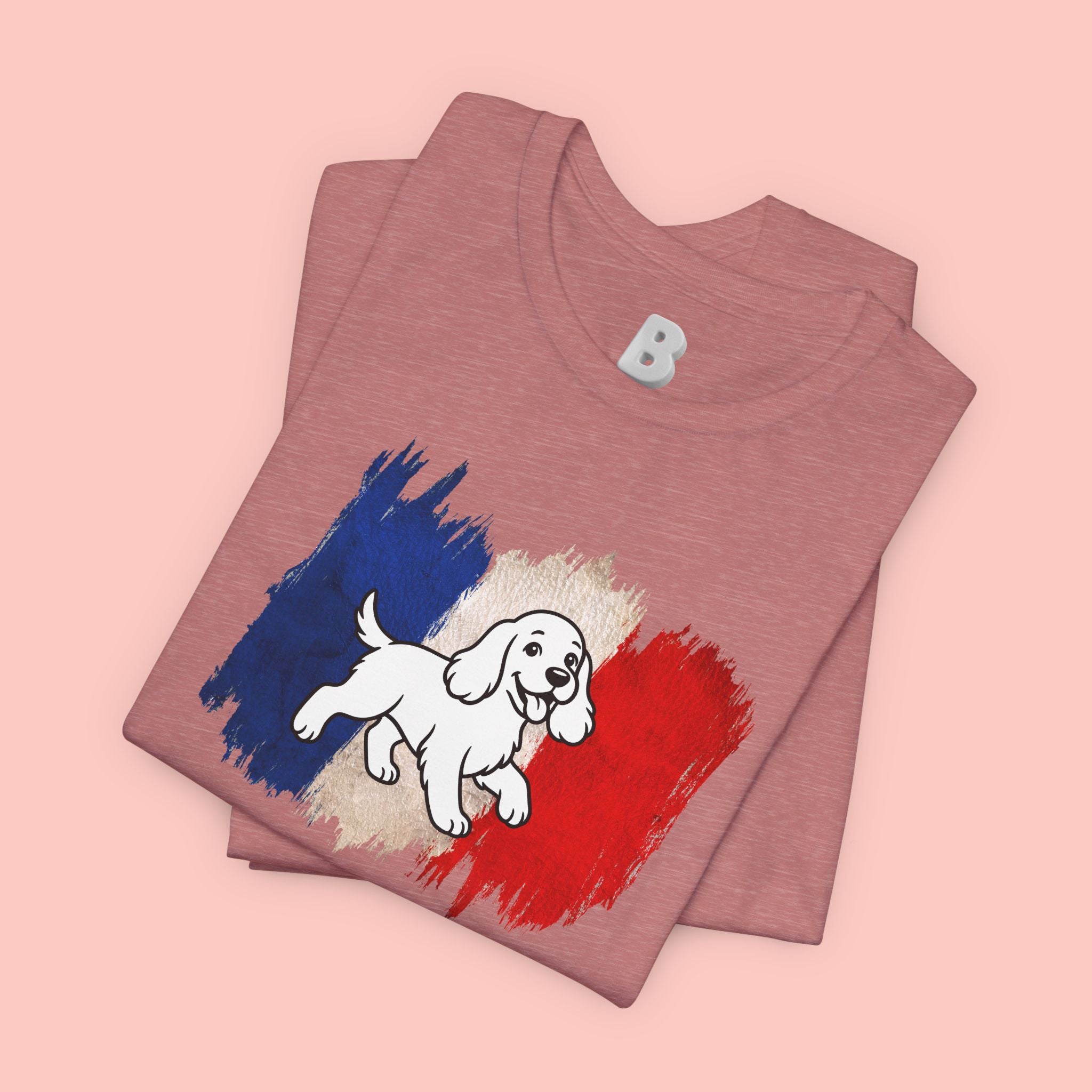 Love Your Dog Like Me T-Shirt — French Flag Heart Puppy Tee