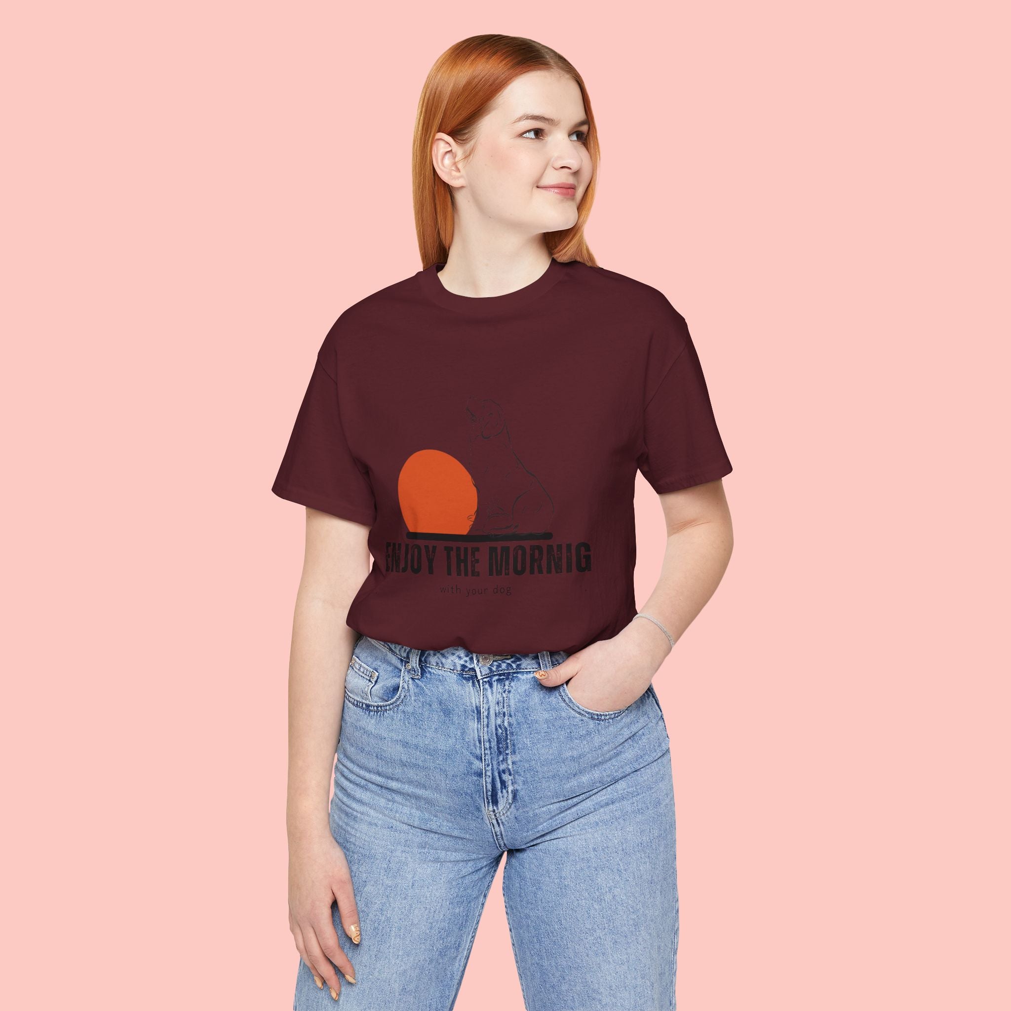 Enjoy the Morning Dog T-Shirt — Graphic Sunrise Pet Lover Tee