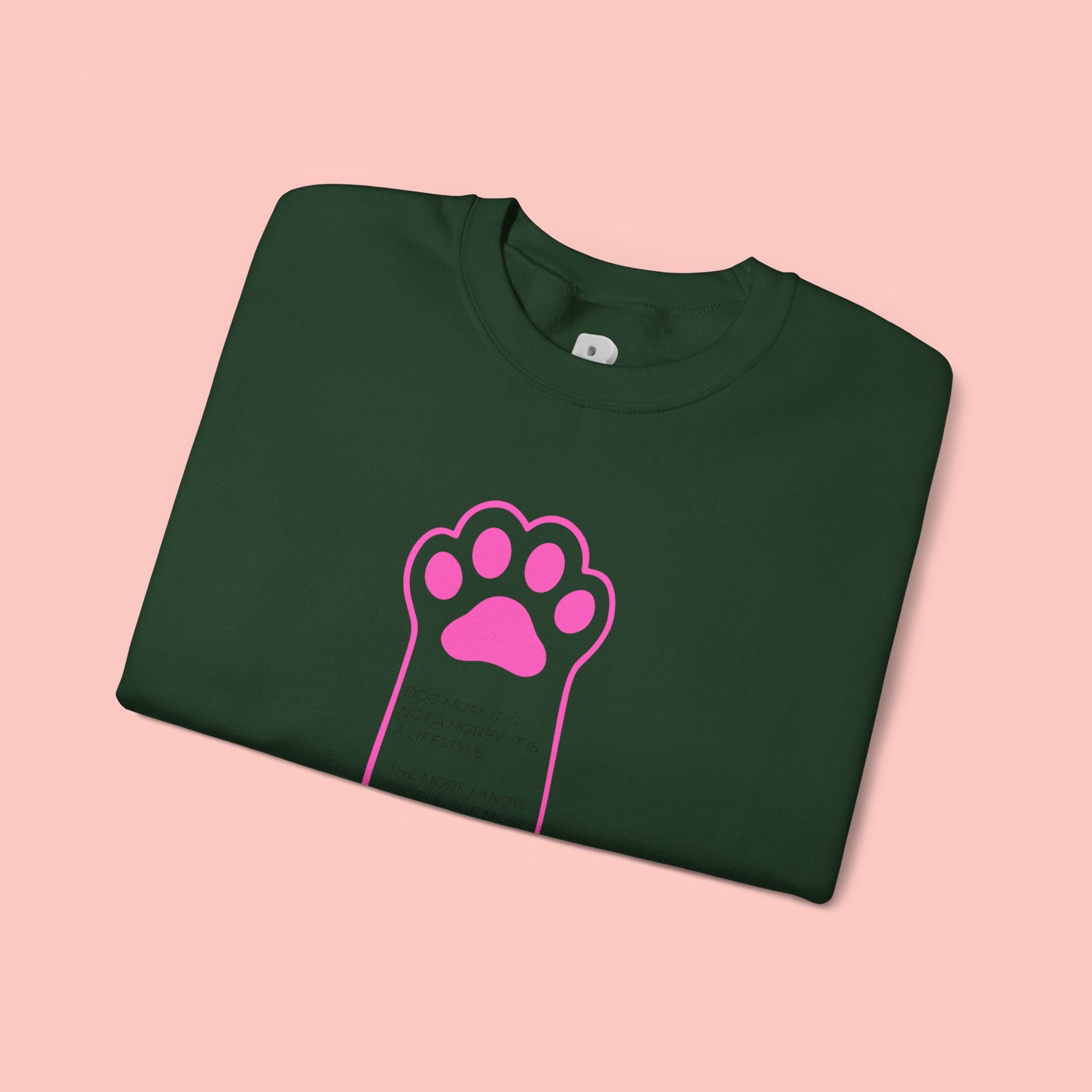 Blessed Dog Mom Crewneck Sweatshirt — Pink Paw Memorial Pullover