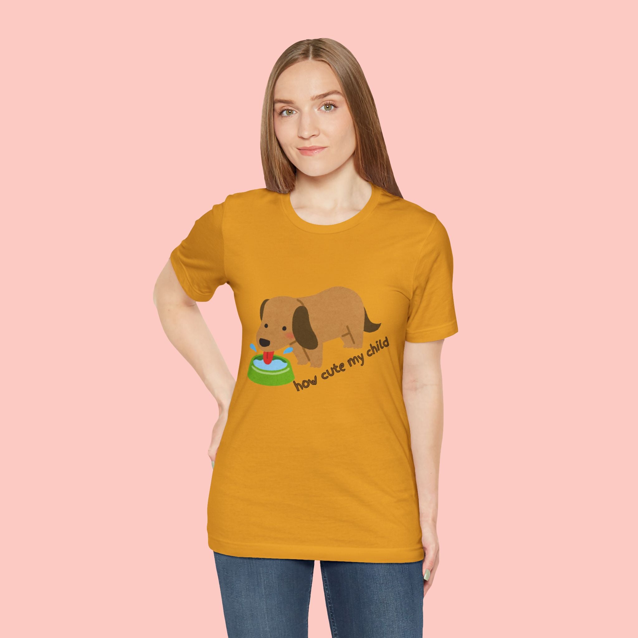 Dog T-Shirt — Cute Dachshund "how cute my child" Graphic Tee