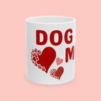Dog Mom Ceramic Mug – Heart & Paw Print Coffee Cup (11oz/15oz)