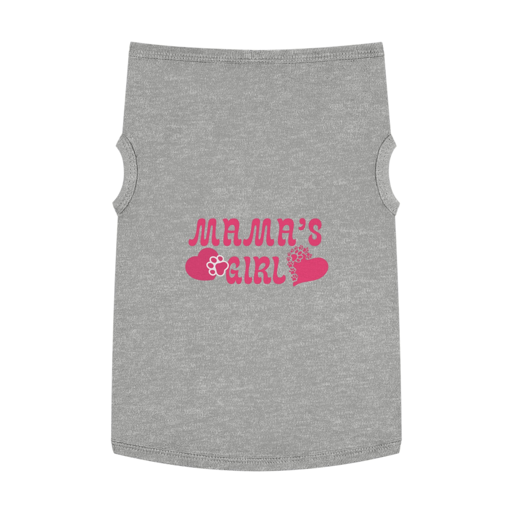 Mama's Girl Pet Tank Top — Pink Heart & Paw Dog Shirt
