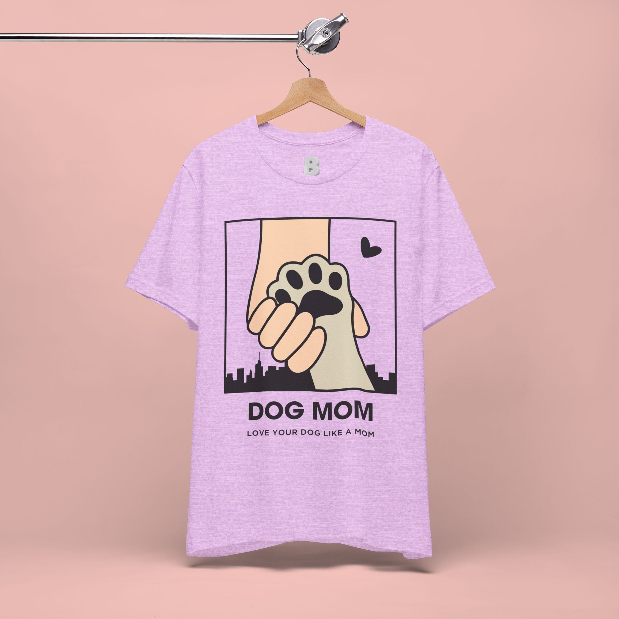 Dog Mom T-Shirt — "Love Your Dog Like a Mom" Paw Print Graphic