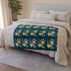 Pet Paw Love Blanket — Cozy Soft Polyester Throw for Dog & Cat Lovers