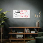Canvas Wall Art - "Coffee With My Dog" Cute Coffee & Puppy Print
