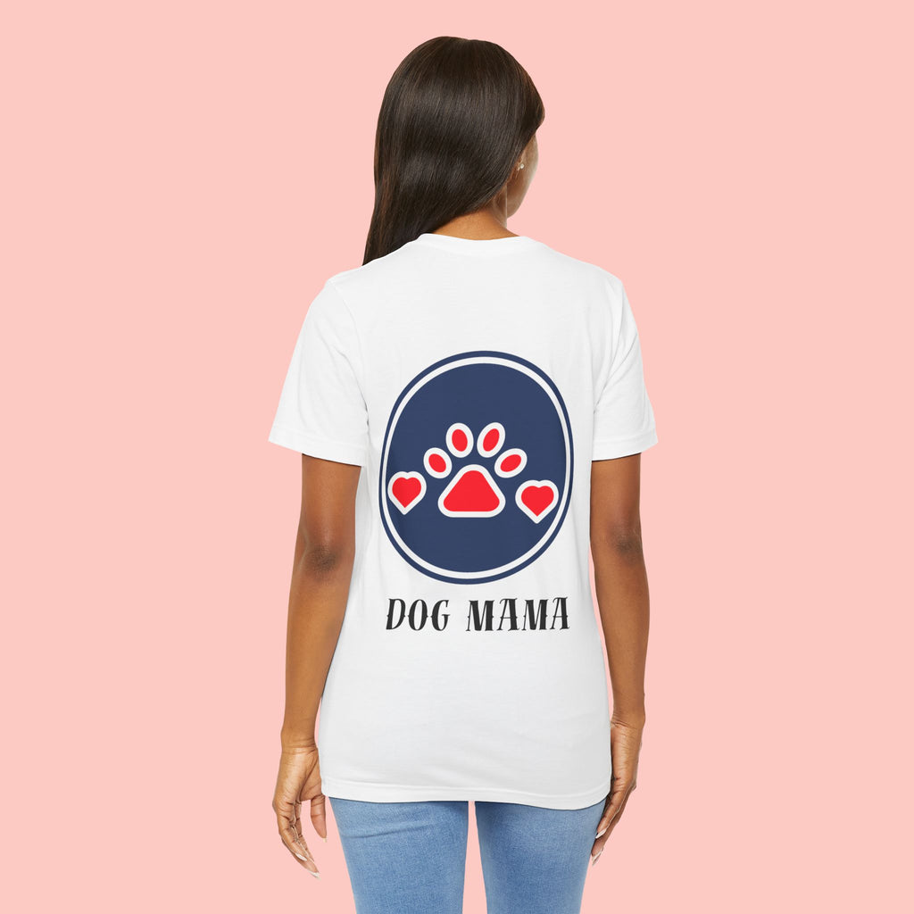 Dog Mama Tee - Paw Print Heart Graphic Short Sleeve Shirt
