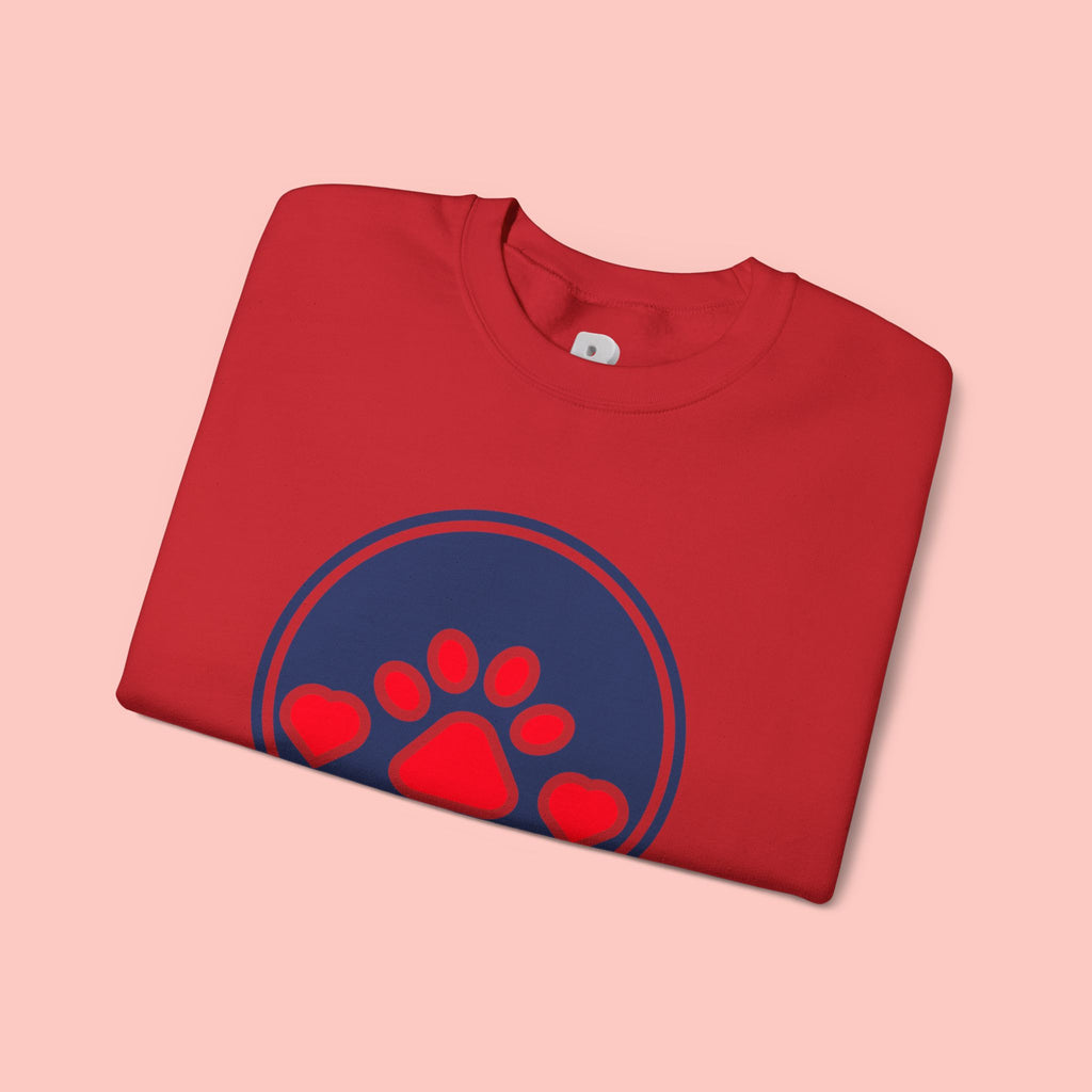 Dog Mama Crewneck Sweatshirt — Paw Print Heart Graphic