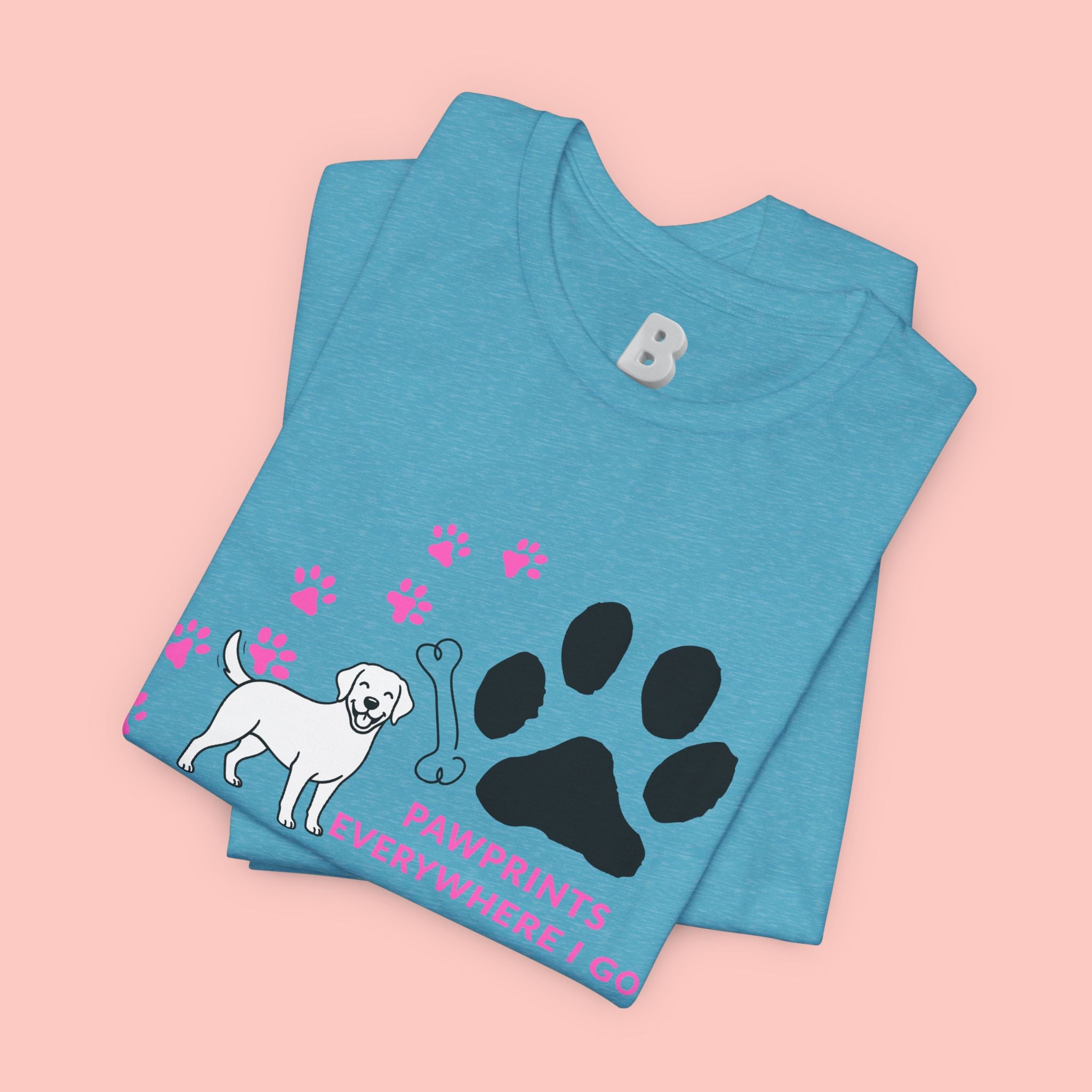 Dog Pawprint T-Shirt — "Pawprints Everywhere I Go" Cute Pet Lover Tee