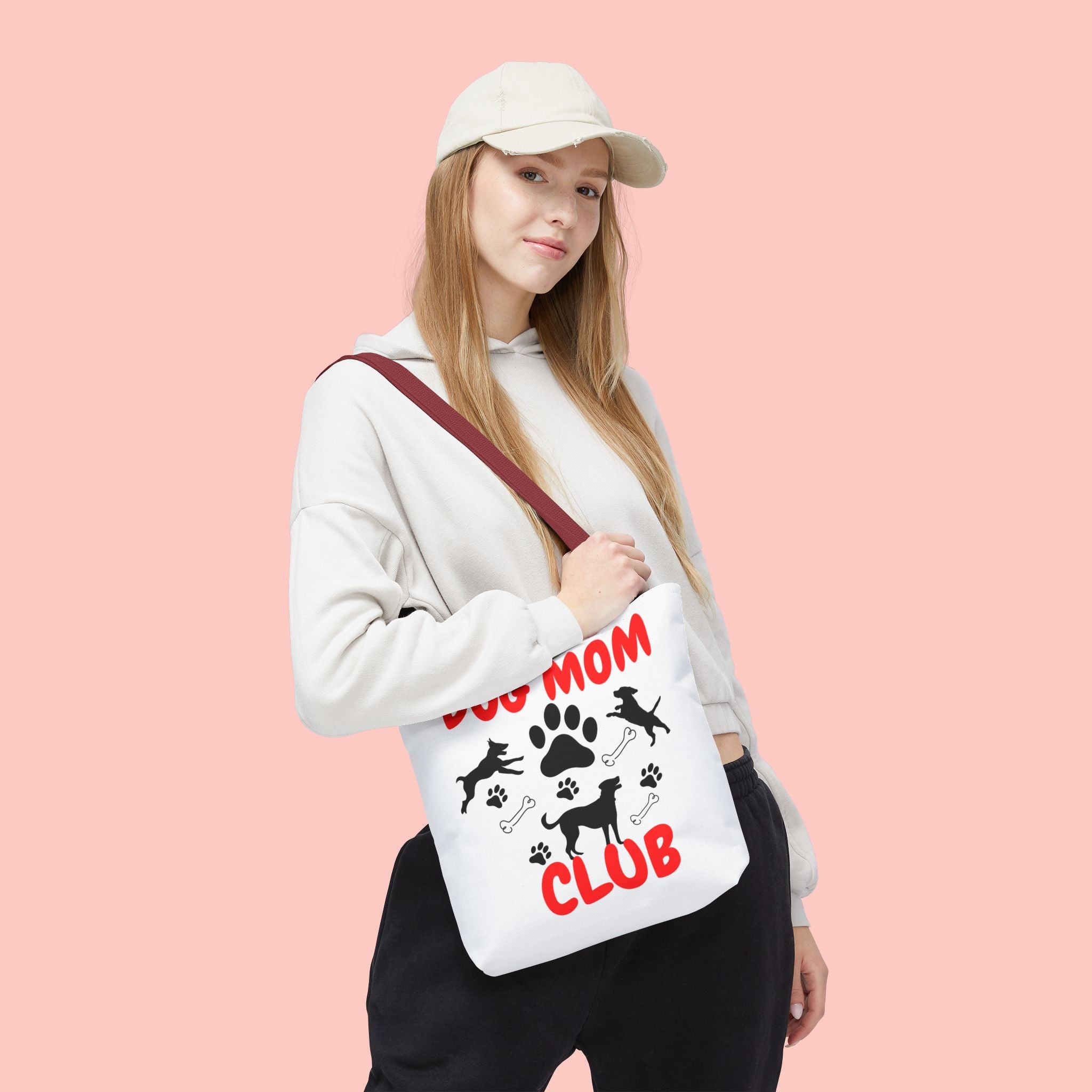 Dog Mom Club Tote Bag – Cute Paw Print Canvas Tote for Dog Lovers