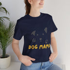 Dog Mama Graphic Tee — Cute Paw Print Dog Face T-Shirt for Dog Lovers