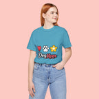 Dog Mom T-Shirt – Heart, Paw & Flower Graphic Tee