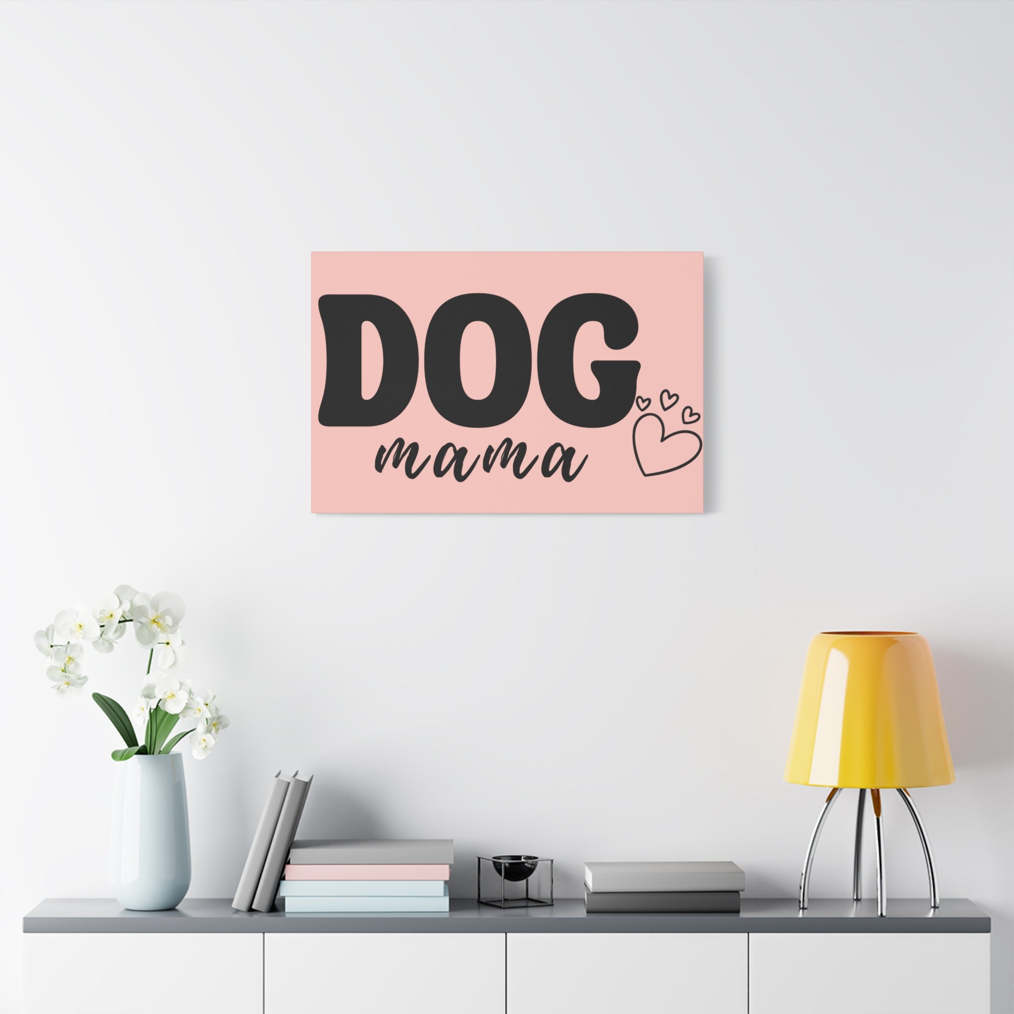 Dog Mama Pink Canvas Wall Art — Heart Pet Mom Decor