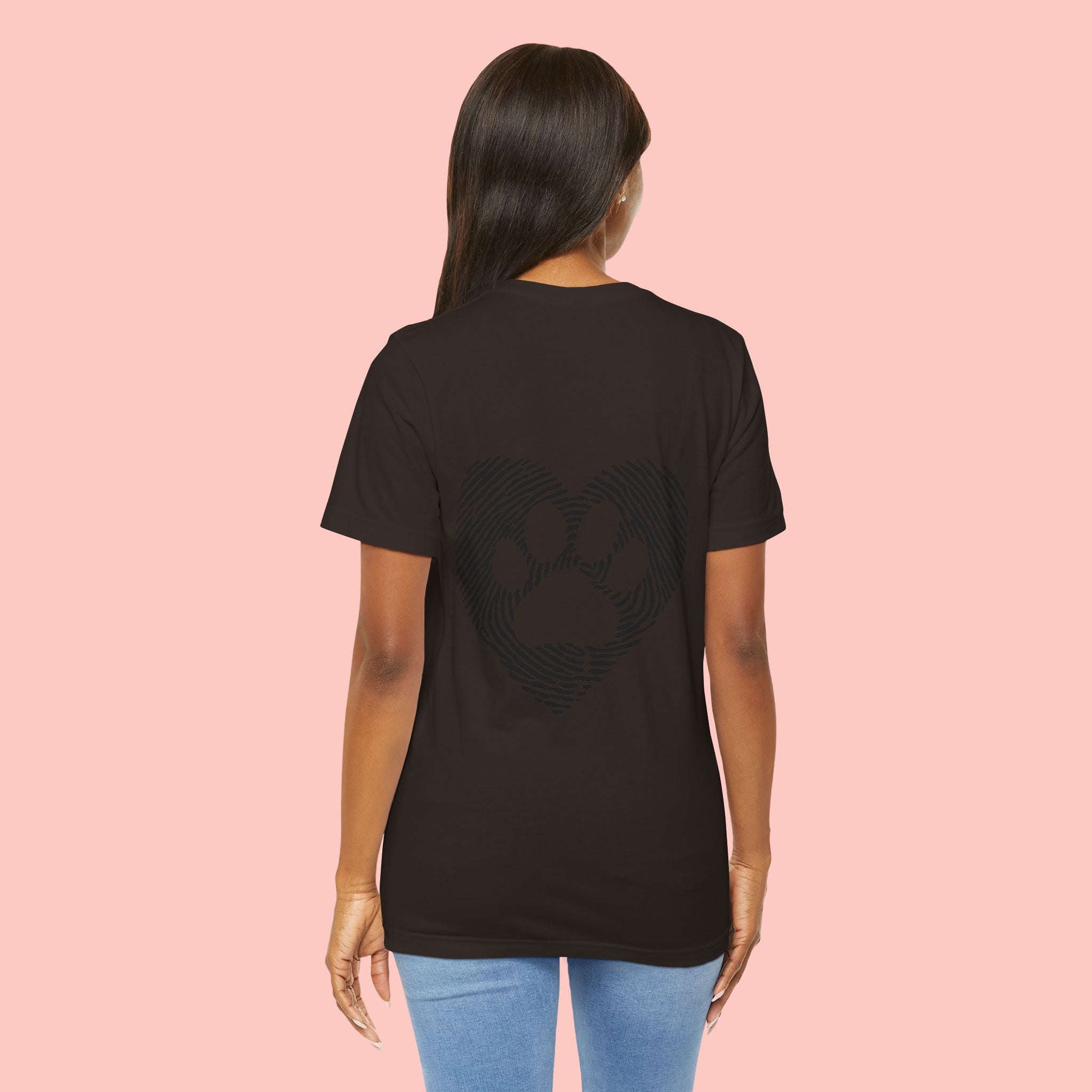 T-Shirt — Heart Pawprint Fingerprint Design (Pet Lover Gift)