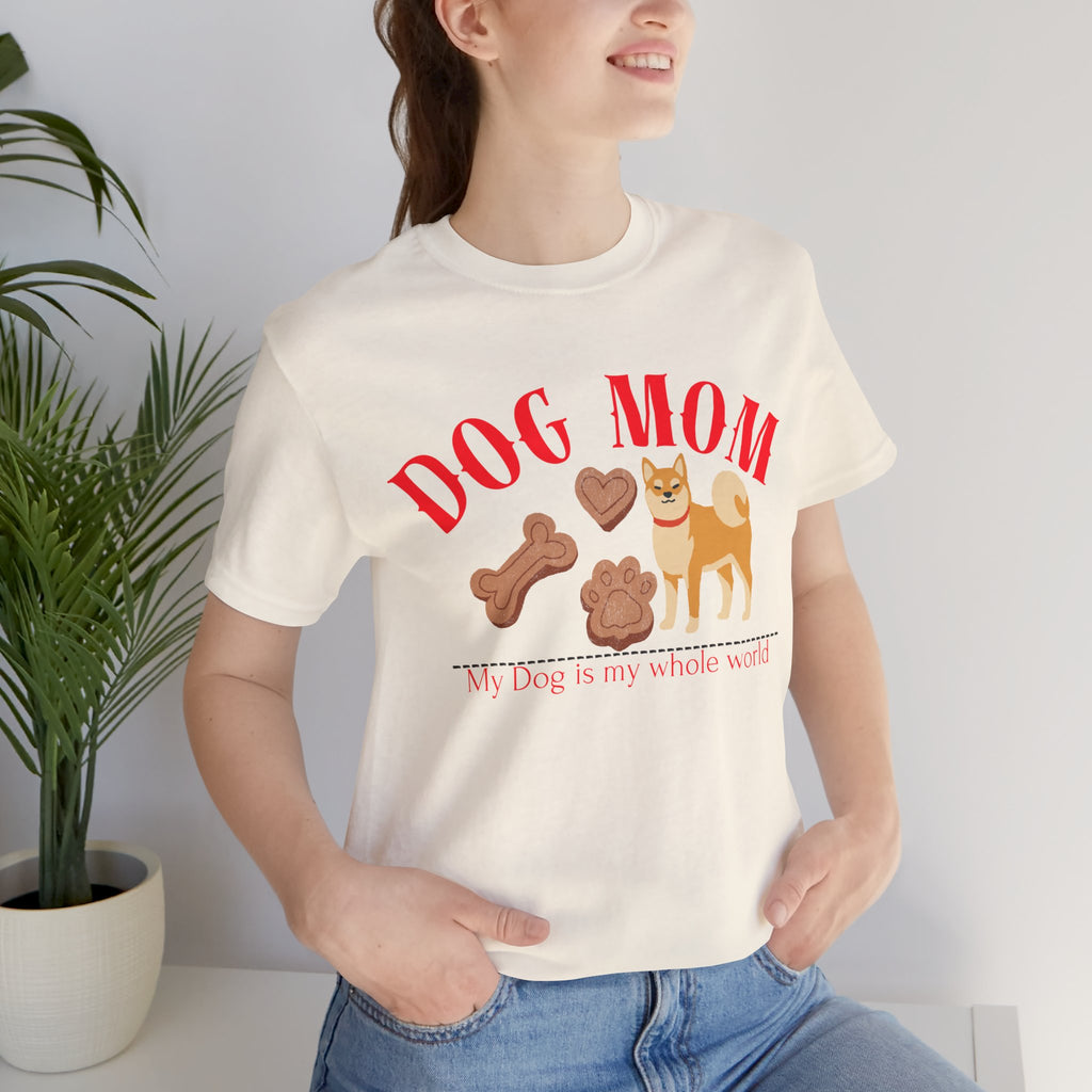 Dog Mom T-Shirt — Cute Shiba & Treats “My Dog Is My Whole World” Tee