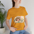 Dog Paw Floral T-Shirt — Cute Paw Print, Bone & Daisies Tee