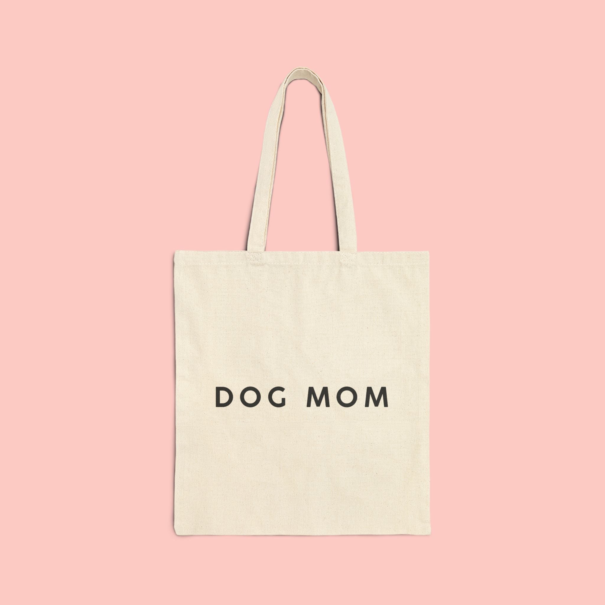 Dog Mom Canvas Tote Bag — Minimalist Cotton Reusable Market Bag