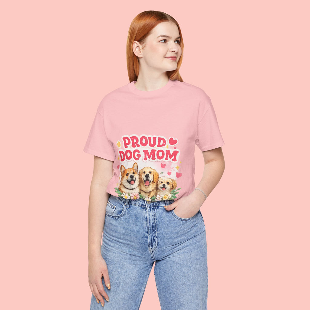 Proud Dog Mom T-Shirt — Cute Corgi & Golden Retriever Floral Tee for Pet Lovers