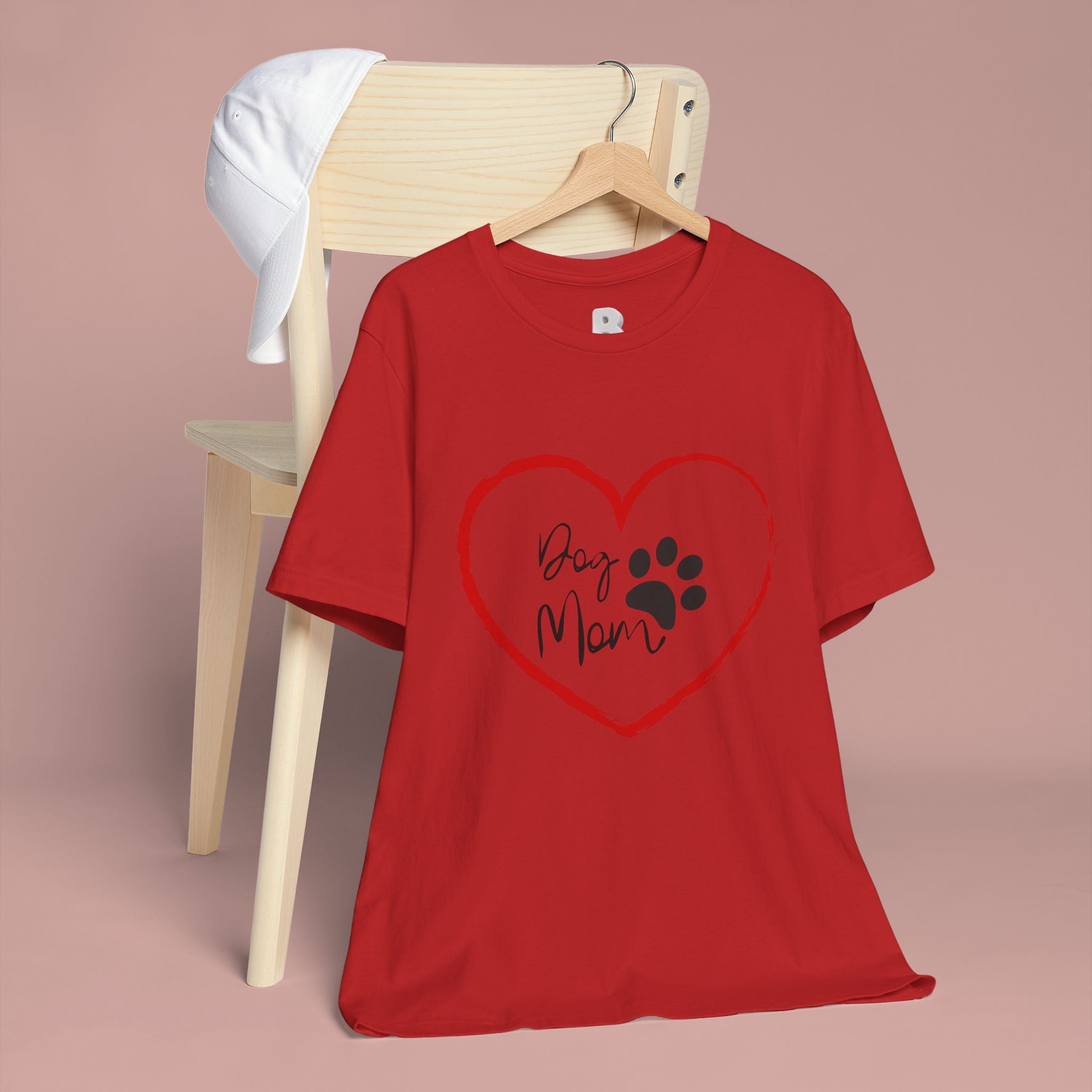 Dog Mom Heart Paw T‑Shirt