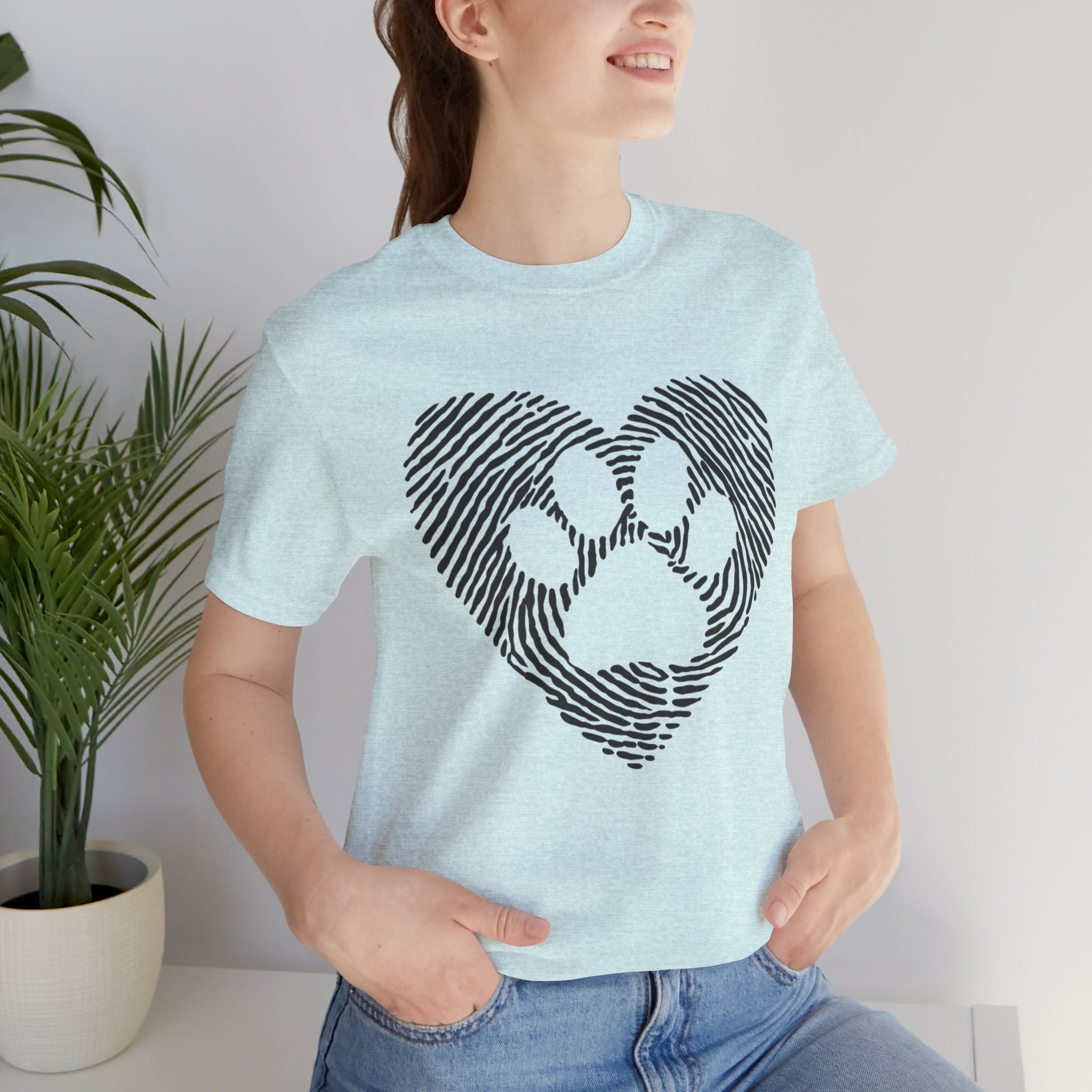Fingerprint Heart Paw T-Shirt — Dog Paw Love Tee