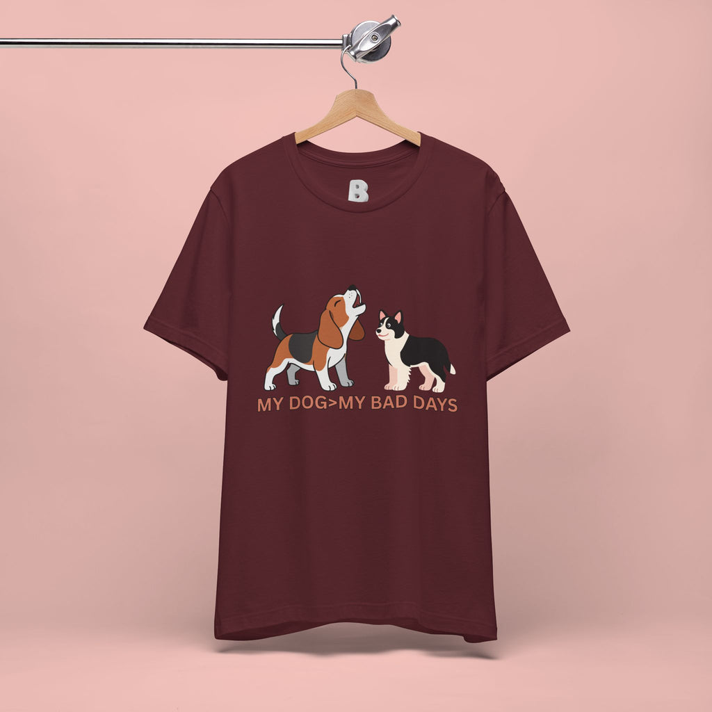 My Dog > My Bad Days T‑Shirt — Cute Beagle & Corgi Graphic Tee for Dog Lovers
