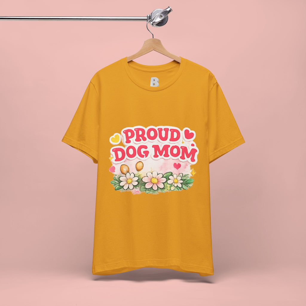 Proud Dog Mom Tee – Floral Retro Heart Design