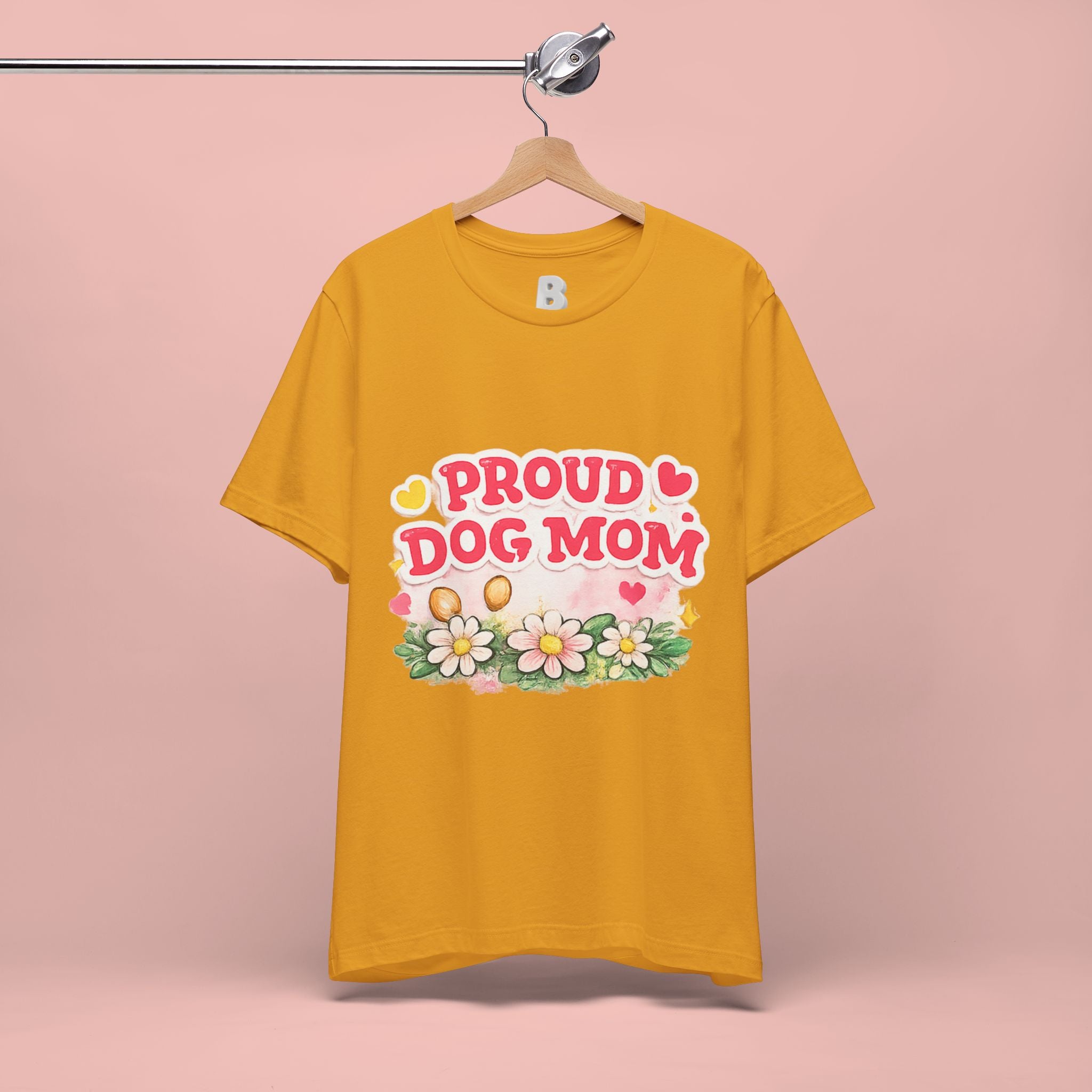 Proud Dog Mom Tee – Floral Retro Heart Design