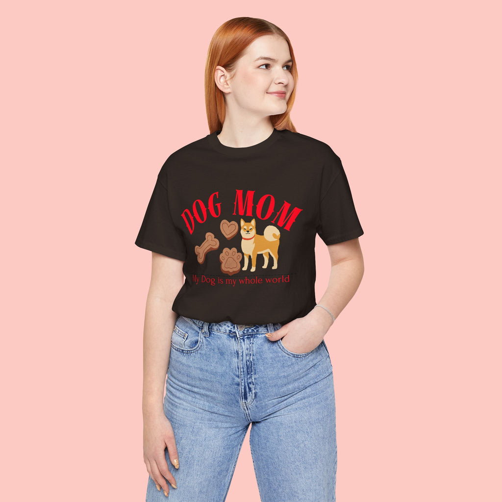 Dog Mom T-Shirt — Cute Shiba & Treats “My Dog Is My Whole World” Tee