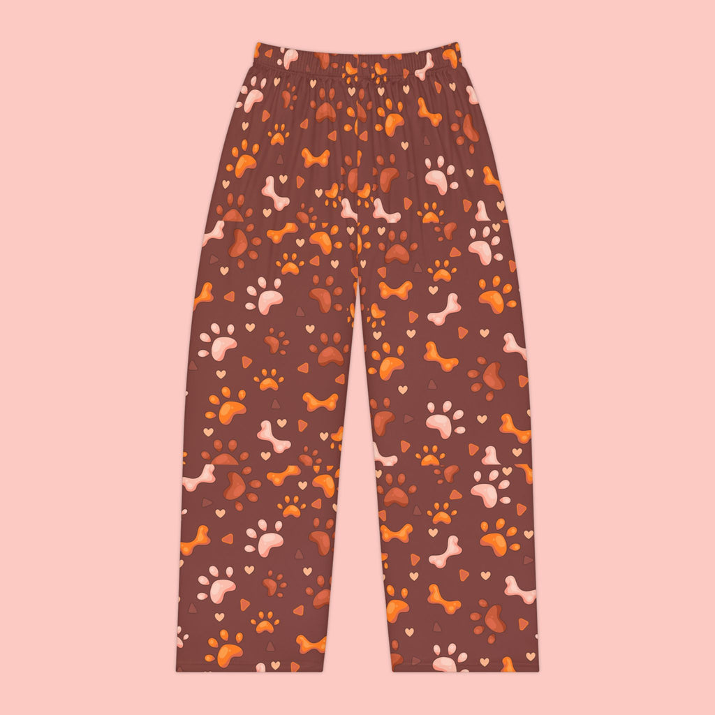 Women’s Pajama Pants — Cozy Brown Paw Print Sleepwear