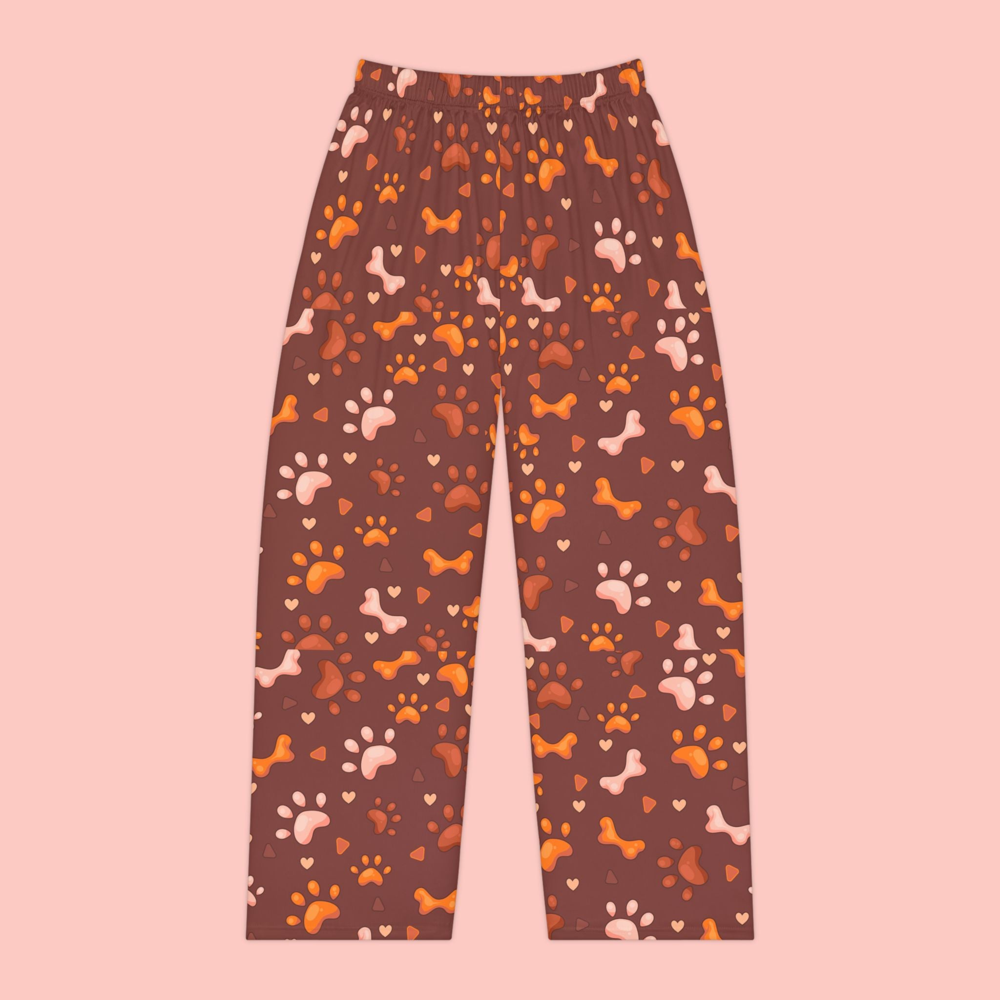 Women’s Pajama Pants — Cozy Brown Paw Print Sleepwear