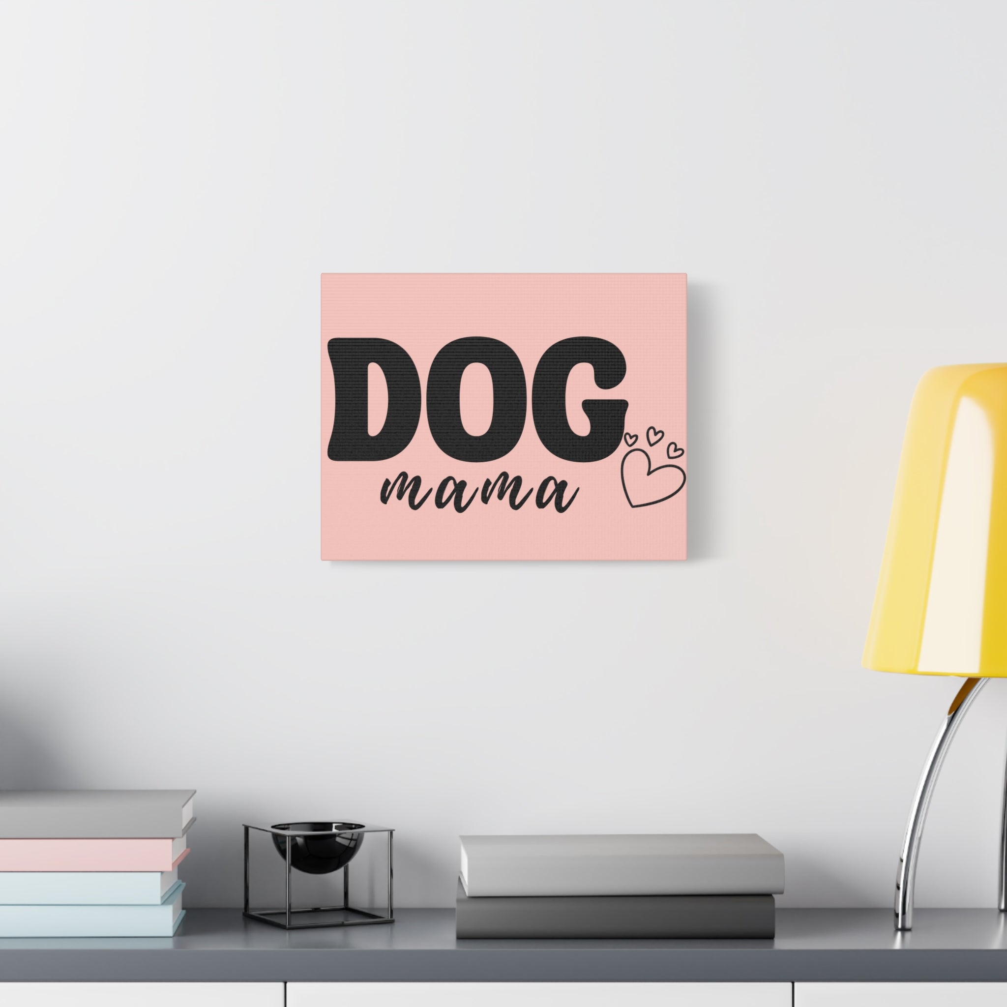Dog Mama Pink Canvas Wall Art — Heart Pet Mom Decor